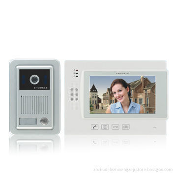 7-inch Color Video Door Phone, Rainproof and Anti-riot Outdoor Unit